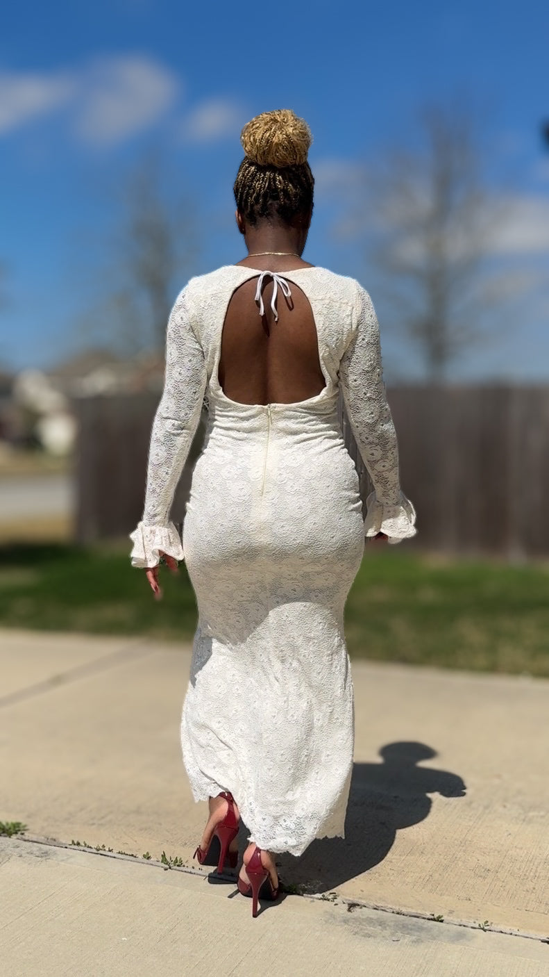 White Mesh Dress