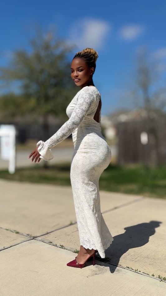 White Mesh Dress
