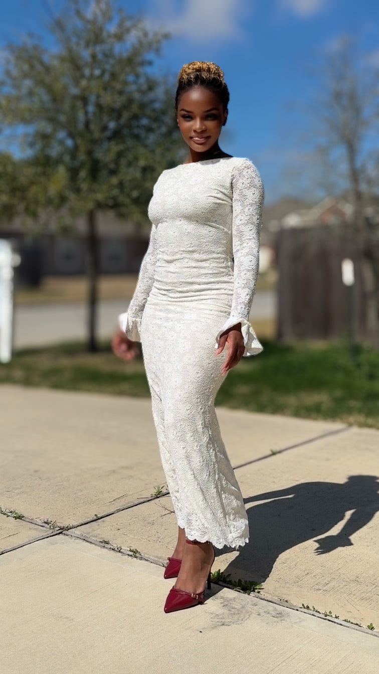 White Mesh Dress