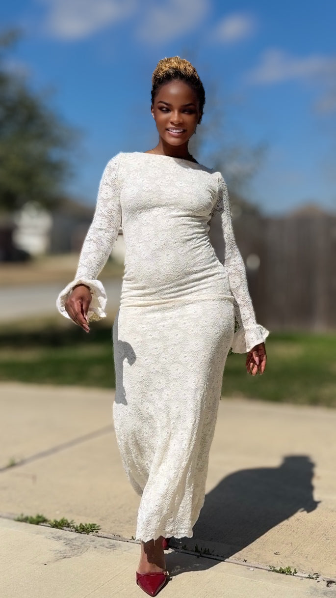White Mesh Dress