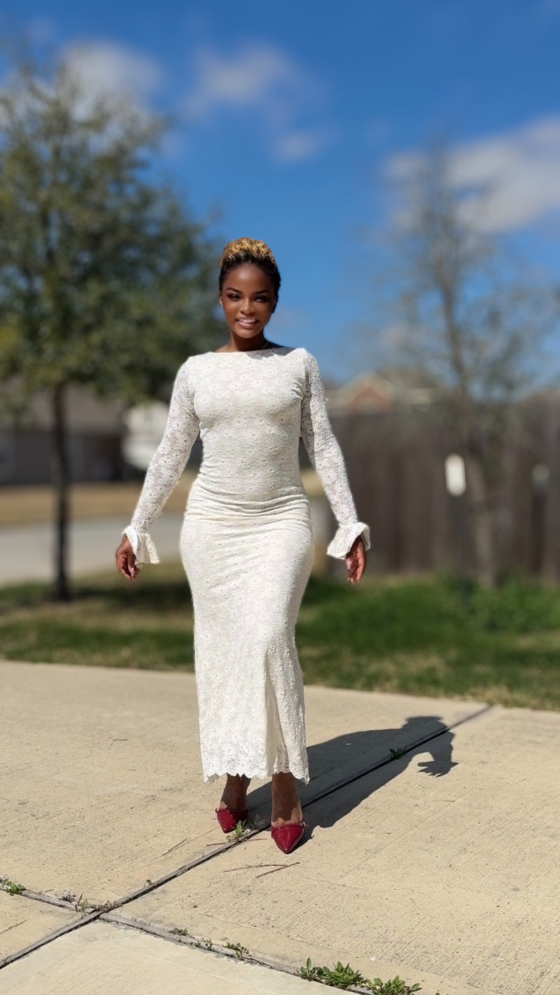 White Mesh Dress