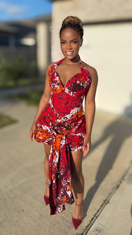 Ankara Bloom Corset Set