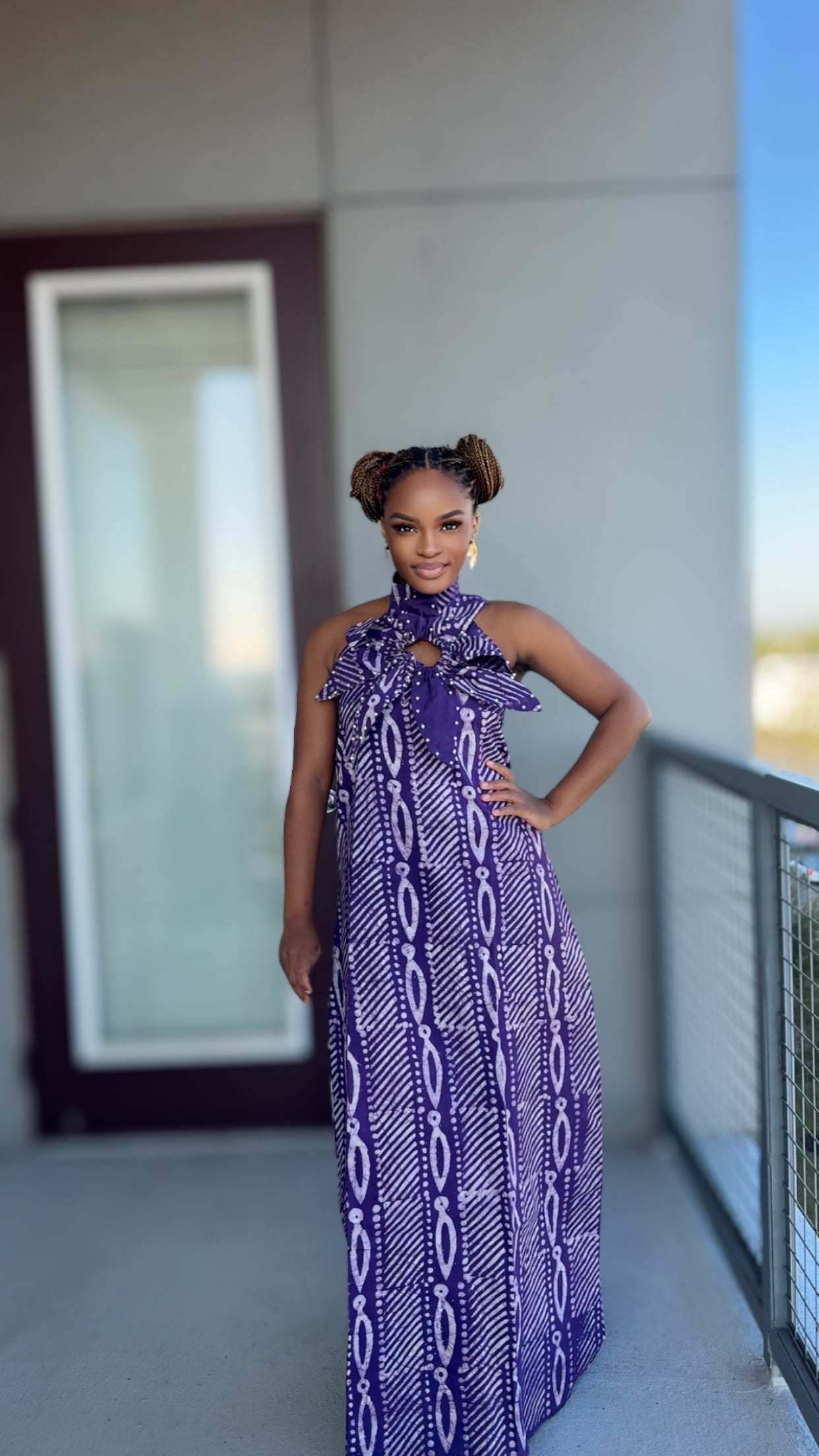 Backline adire dress